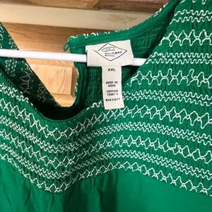 St. John's Bay Green Top with White Accents